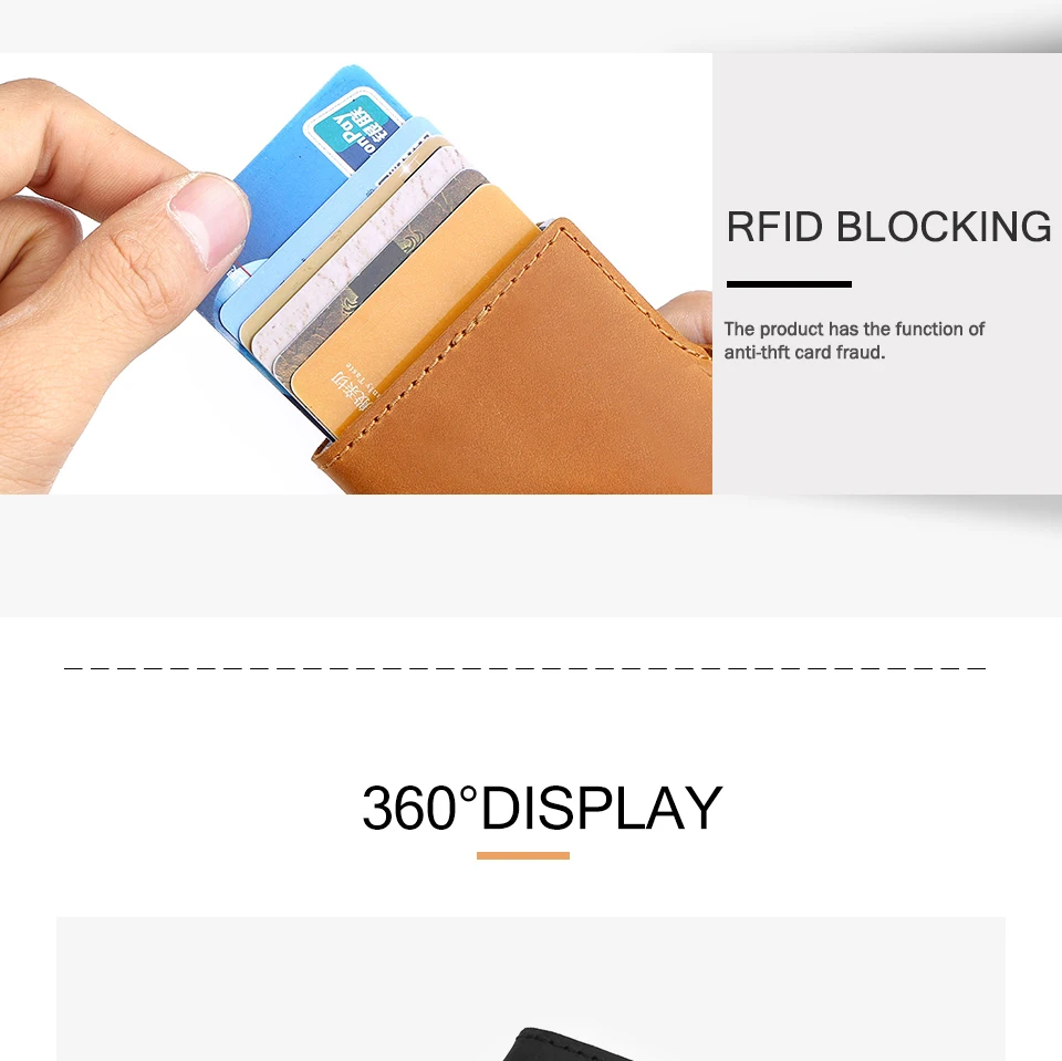Мужской кошелек из натуральной кожи, Rfid, мини-кошелек, маленький тонкий металлический мужской кошелек, тонкий кошелек для денег, сумка-держатель для карт, Vallet cartera hombre