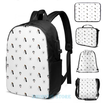 

Funny Graphic print Sharon Needles pattern USB Charge Backpack men School bags Women bag Travel laptop bag