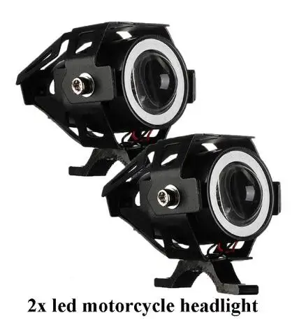 2pcs White Color 2 шт. светодиодный фонарь для мотоцикла 125 Вт 3000LMW Автомобильная фара 12 В U5 U7 мото фара для вождения ангела декоративная лампа - Цвет: 2pcs White Color