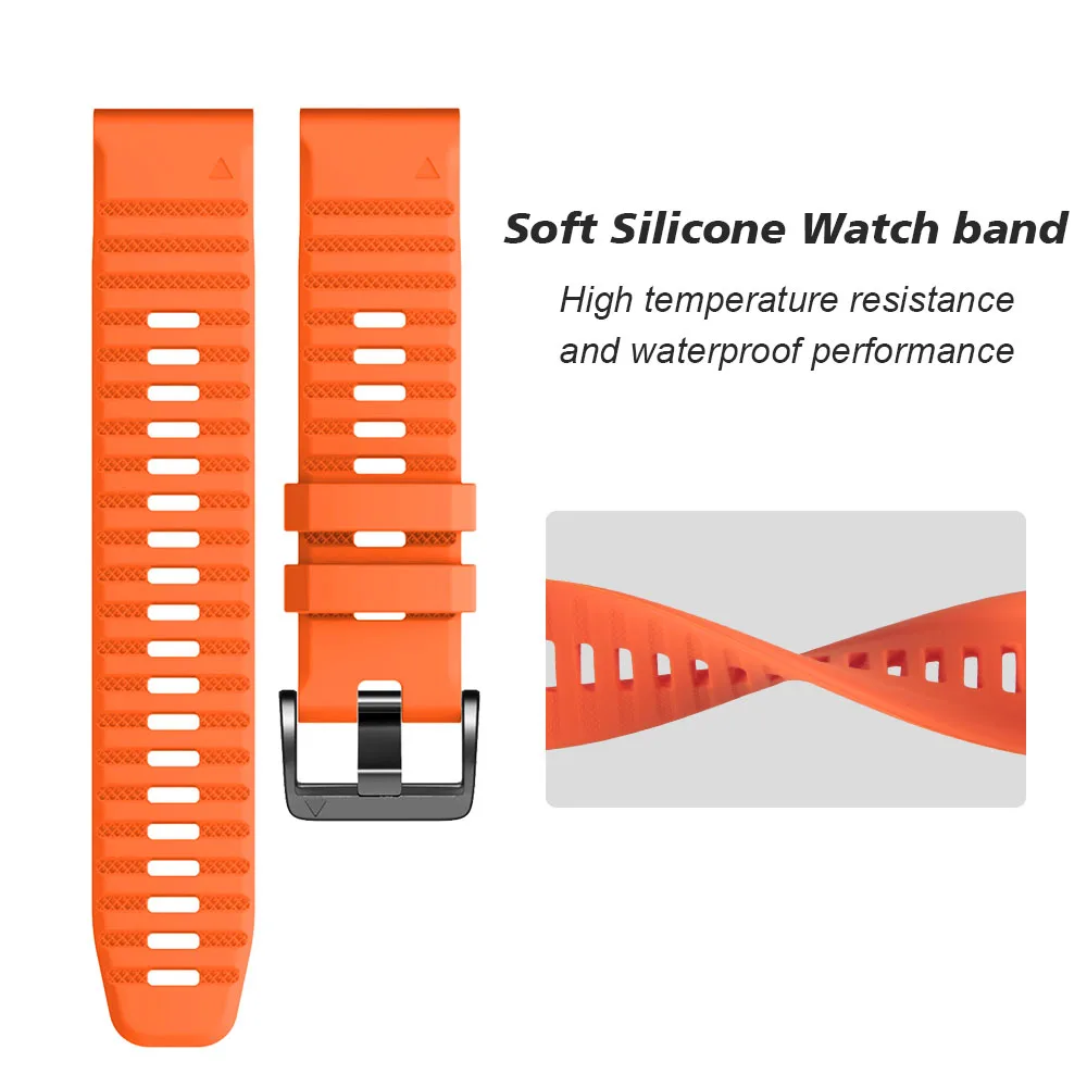 ANBEST 26mm 22mm Band for Garmin Fenix 6X/ 6X Pro/5X/3 Soft Silicone Strap for Fenix 6/6 Pro/5/5 Plus Smartwatch Accessories
