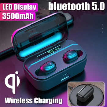 

TWS bluetooth 5.0 6D Earphone Qi Wireless Charging for Phone 7-11 Pro Huawei Xiaomi With IPX7 Waterproof Power Bank