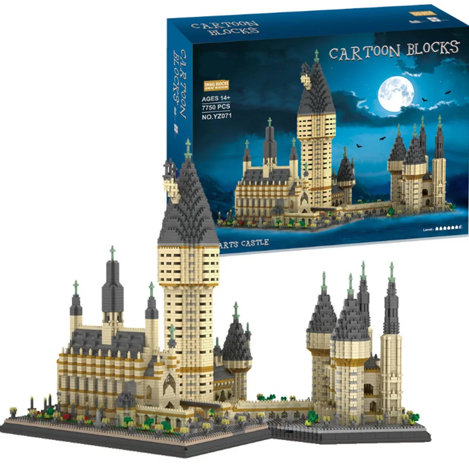 

2019 NEW YZ071 Architecture Medieval Castle College DIY MOC Diamond legoinglys Building Block brick Easter Castle children gifts
