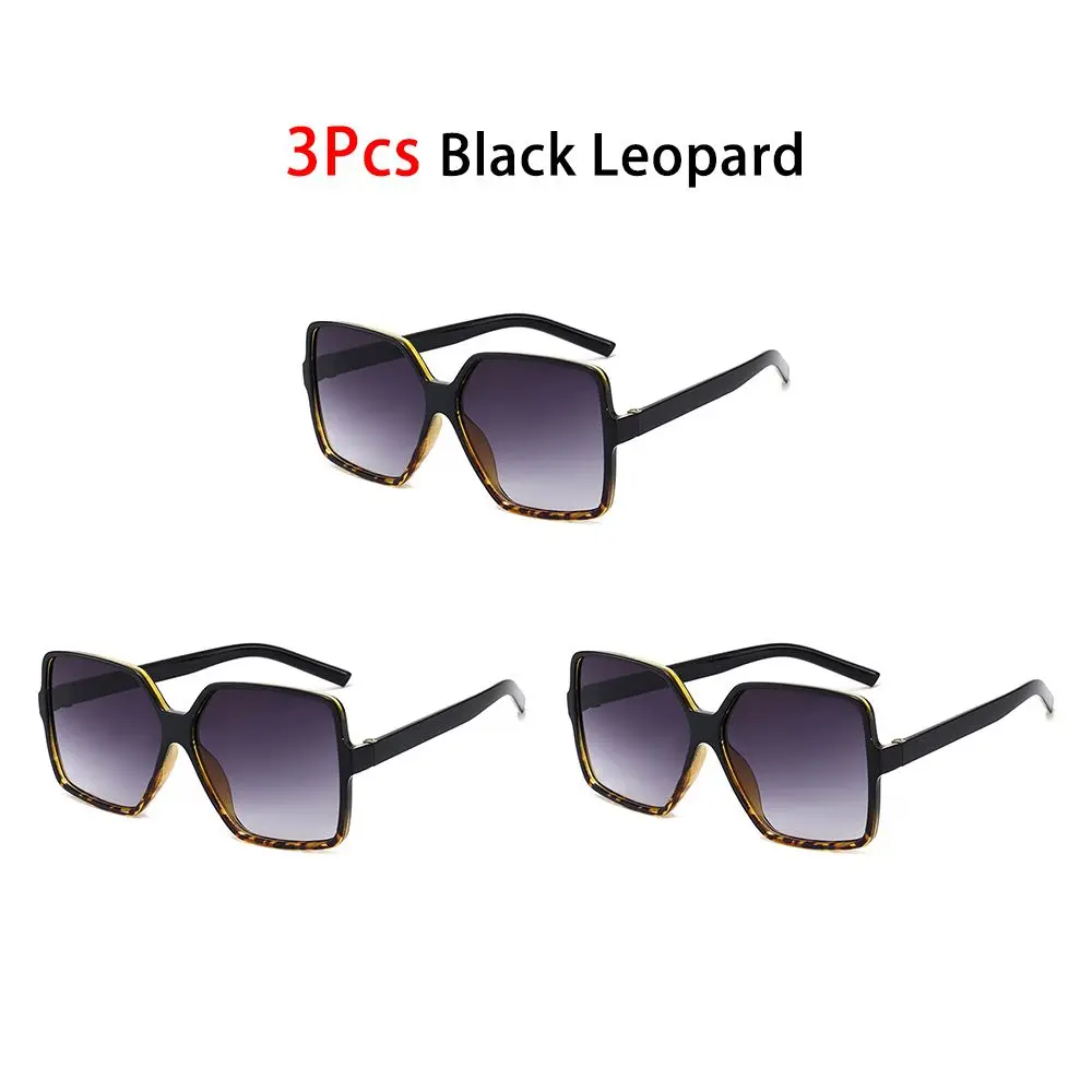 1/3Pcs Vintage Oversized Sunglasses Fashion Shades Square Sun Glasses UV Protection Big Frame Flat Top Eyewear oversized square sunglasses Sunglasses