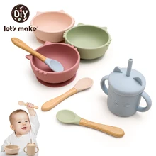 

Let's Make 1PCS Silicone Soft Baby Bowl Suction BPA Free Tableware Fashionable Non-Slip Crockery Cute Cat Gadget Plate for Kids