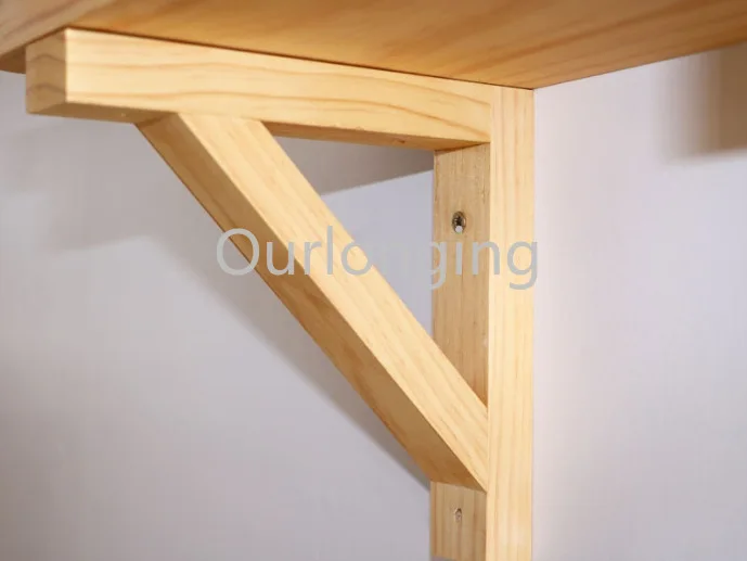 SolidWoodFurniutreBracketsSupportsWallMountTriangleShelf