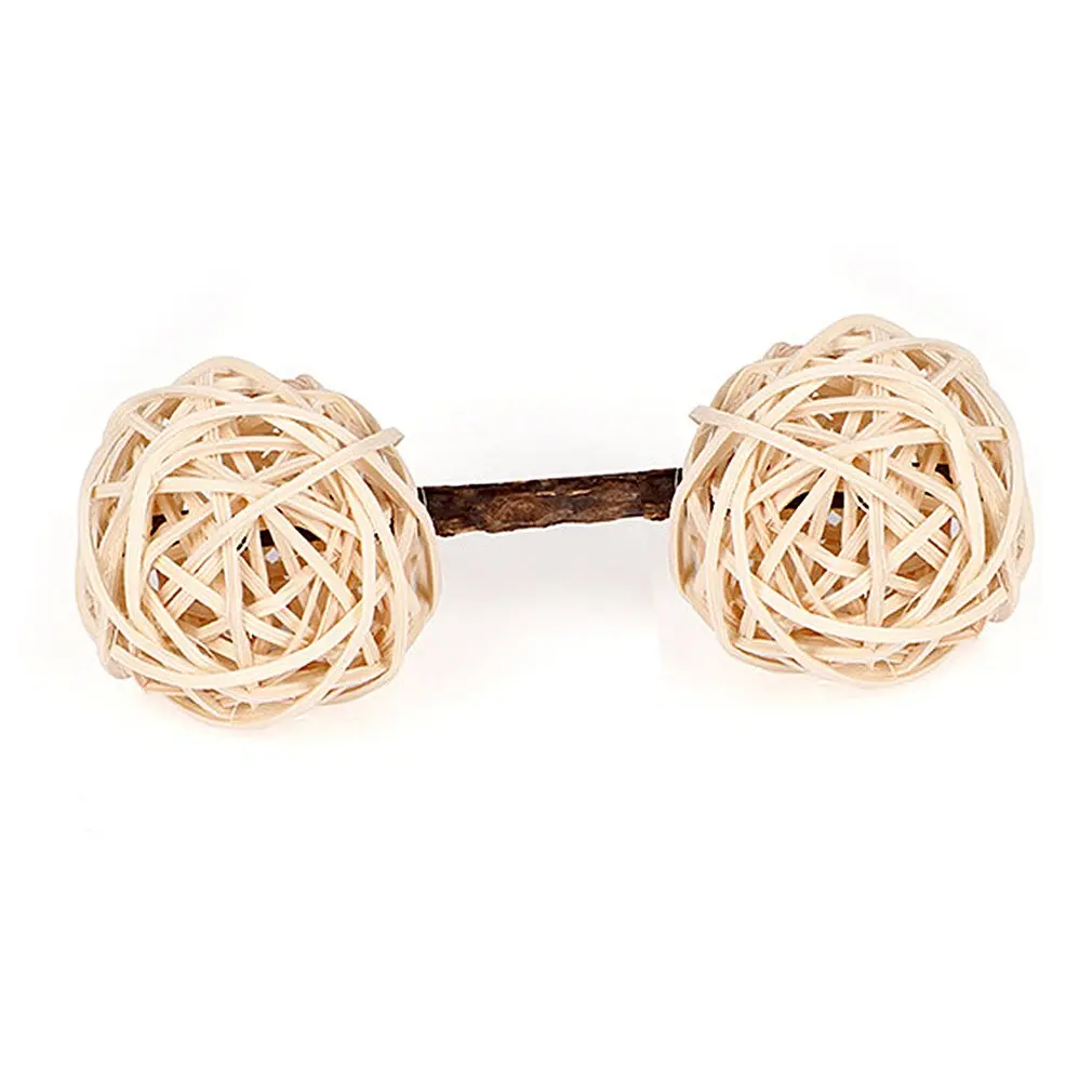 Cat Snacks Wood Scorpio Grinding Teeth Fun Funny Cat Stick Built-in Bells Rattan Ball Toys