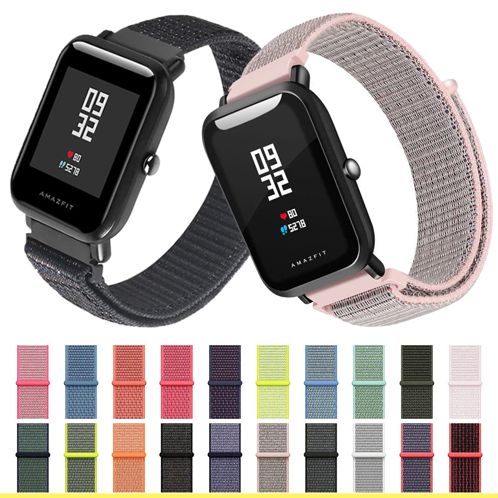 Ремешок для умных часов Amazfit Bip нейлоновый ремешок 20 мм 22 Pace amazfit stratos GTR 42 47