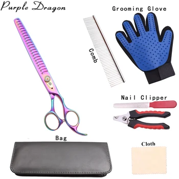 

Purple Dragon 8" 22.5cm Japanese Steel Pet Thinning Scissors Pet Scissors Dog Grooming Gloves Pet Nail Clipper Multi-color Z4004