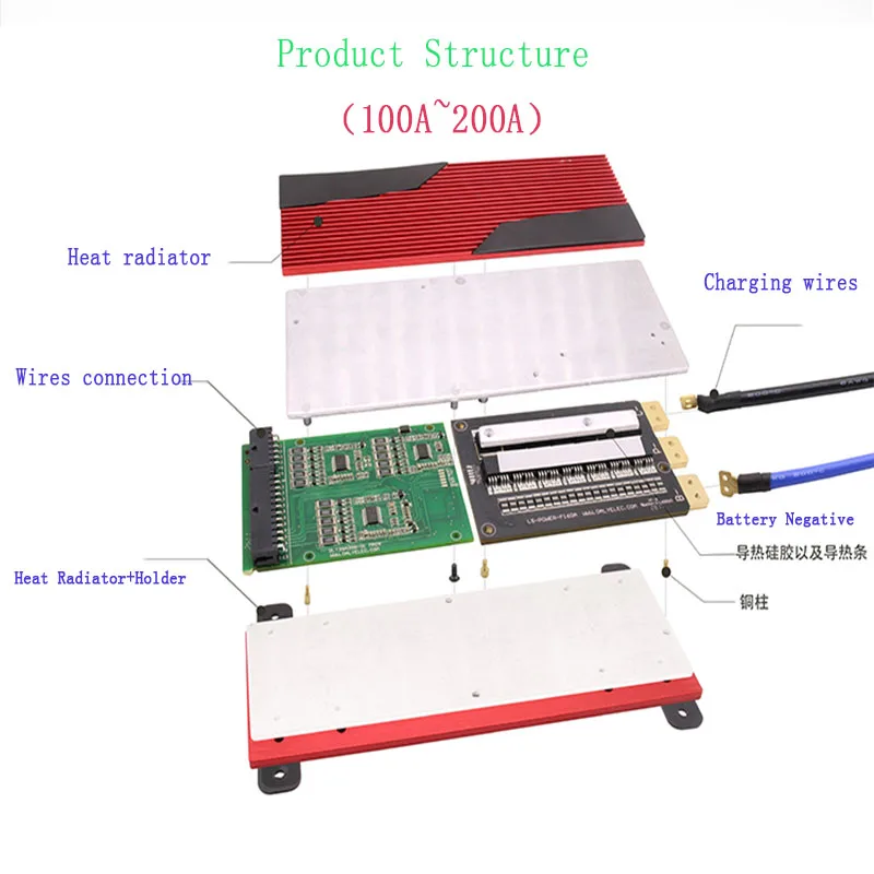 30S 108V 100A 120A 150A 200A BMS с балансом 3,6 V/3,7 V ионно-литиевая аккумуляторная батарея подключен в 30 серий