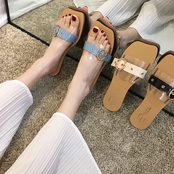 

Women's shoes slippers outdoor 2020 summer new fashion hundred flat bottom open toe leisure beach mop