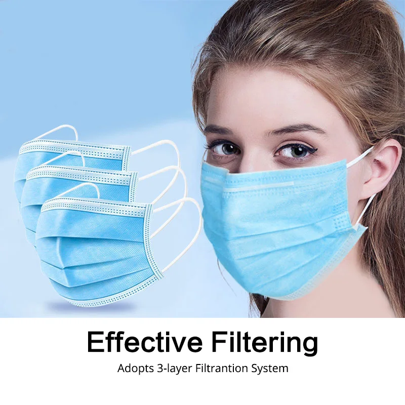 

20 packs, 50 packs, disposable protection of mask, water blocking non-woven fabric, melt blown fabric, hygroscopic fabric, direc