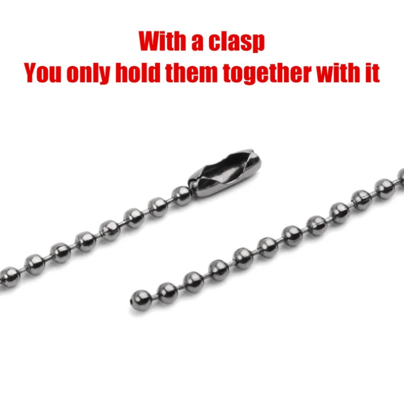 50pcs Metal Ball Bead Chain Extension For DIY Dog Tag Keychain Hand Label Connector Jewelry Finding Making Accessories Supplies