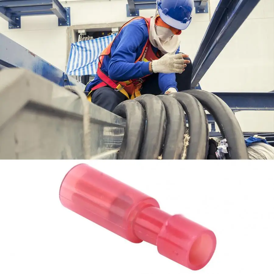 Female Connector 100 Pcs Connector Red 1.25 Female 22-16AWG Terminal Connector