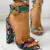 Snakeskin / Floral Print Ankle Buckled Chunky Heels 4