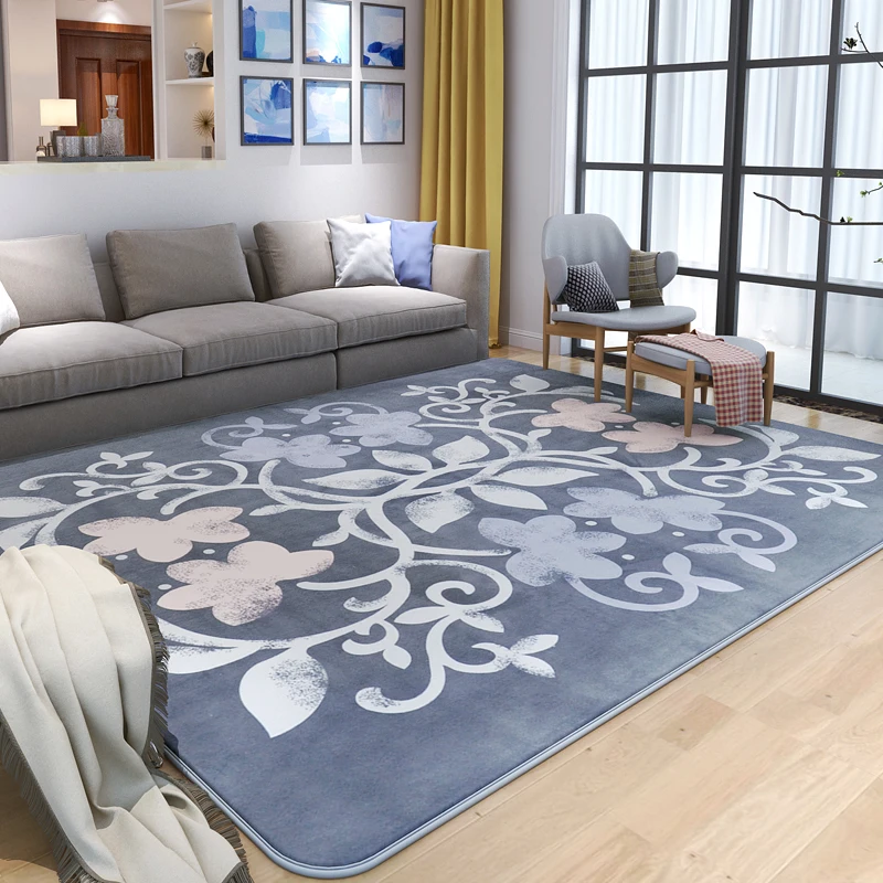 

Bedroom carpet living room sofa European coffee table princess square coral velvet felt is simple and modern