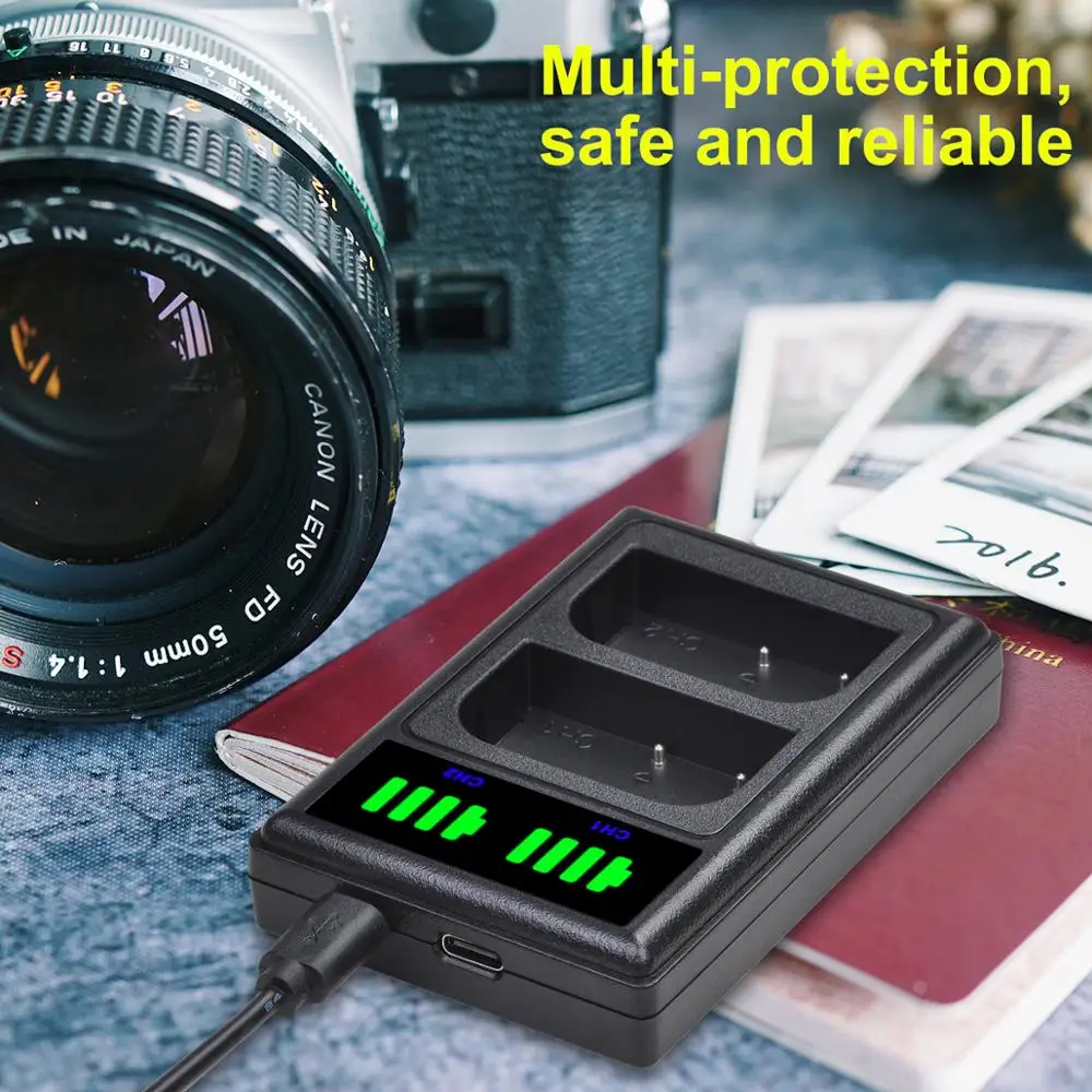 Caricabatterie USB D-BC90 Per Batteria Pentax D-LI90, Per Fotocamere K-7, K-5, 645D, K5II E Modelli Compatibili