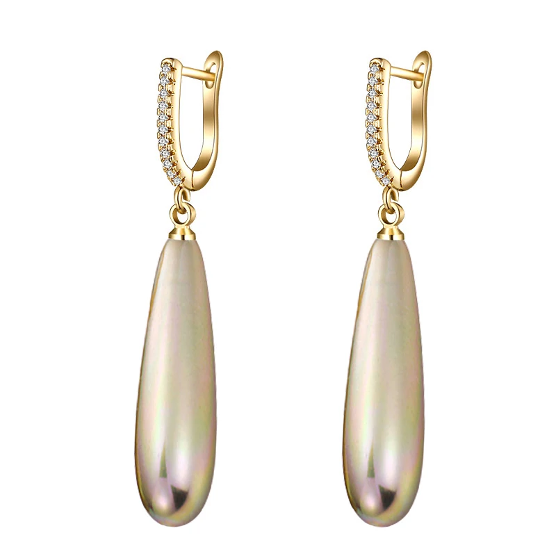 gold gold MAIKALE, роскошные черные, красные, золотые, серебряные жемчужные серьги для женщин, циркониевые длинные висячие серьги, ювелирные изделия для свадебной вечеринки, модные подарки - Окраска металла: gold gold