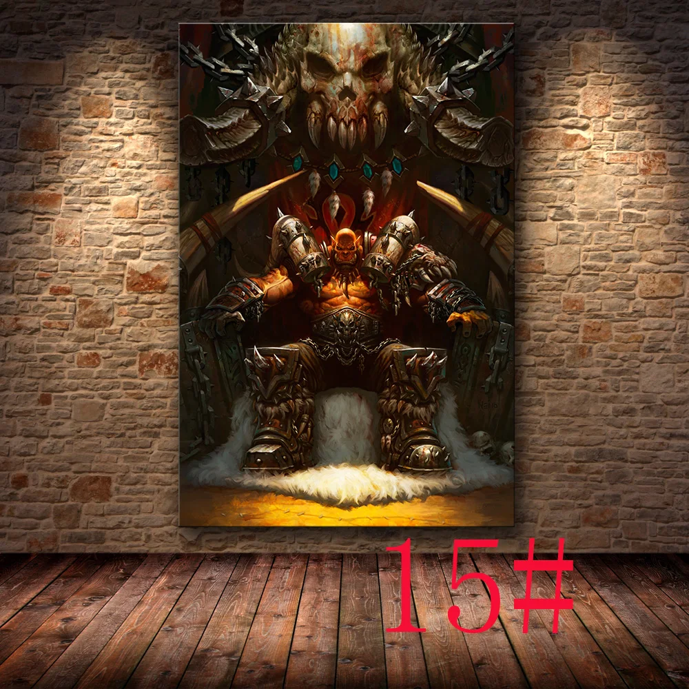 Без рамы Плакат Украшение живопись World of Warcraft 8,0 карта на HD холсте Картина на холсте настенная живопись холст - Цвет: 15