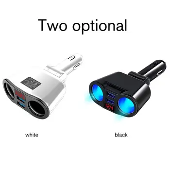 

Rotatable Double Cigarette Lighter Dual USB Port Digital Display Car Charger with Led Display Car Fast Charge Charger