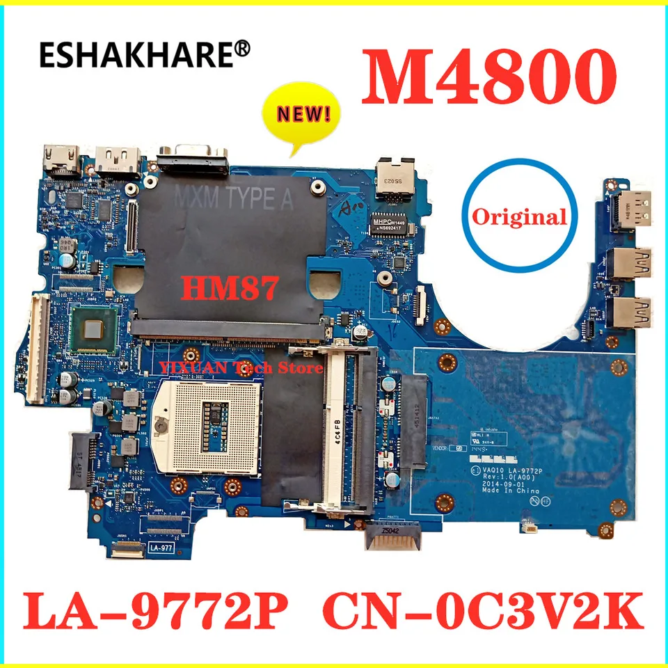 VAQ10 LA-9771P LA-9772P For Dell Precision M4800 Laptop Motherboard