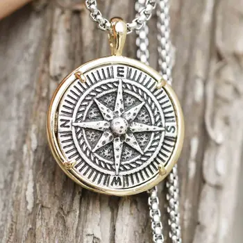 

Vintage Compass Necklace Men/Women Unisex Wanderlust Never Lost Inspirational Best Friend Gifts Necklace Dropship