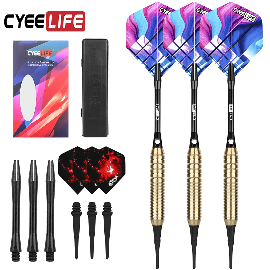 

Мягкая Дротика CyeeLife 18 г, алюминиевые валы с резиновыми кольцами, держатель Дротика, чехол для переноски, семейный бар, развлекательные игры, 3 цвета