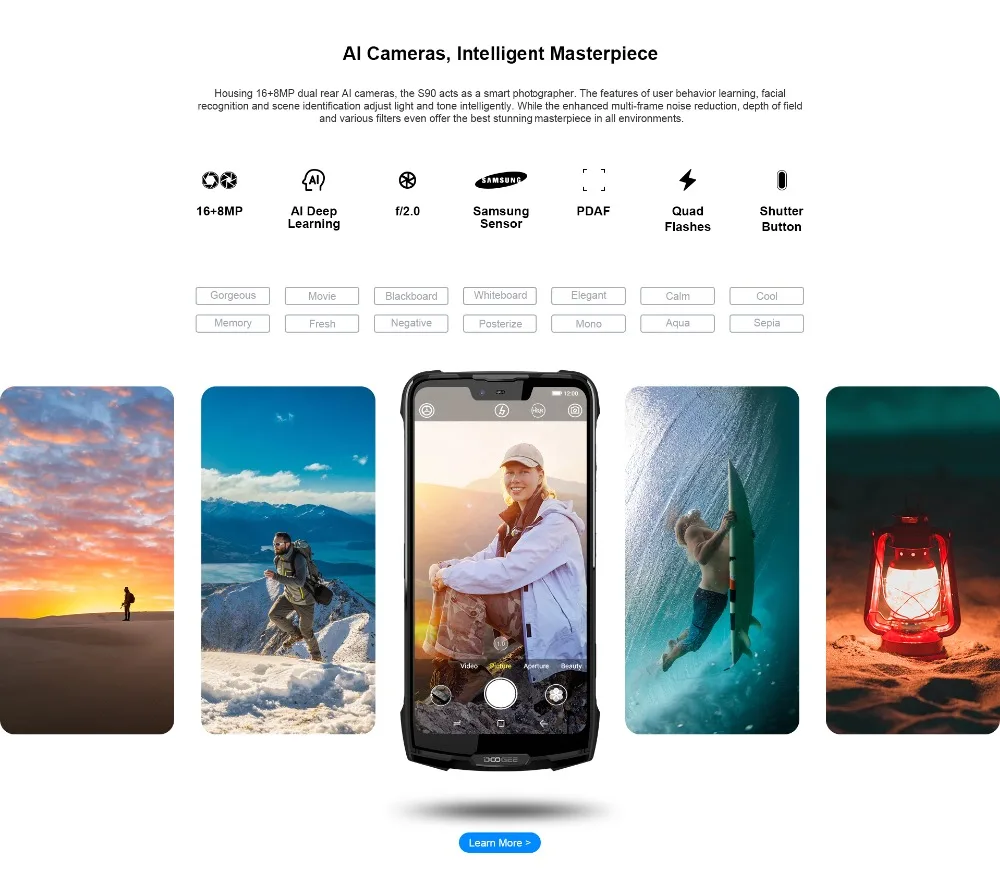 DOOGEE S90 IP68/IP69K мобильный телефон NFC 6 ГБ+ 128 Гб 5050 мАч Android 8.116MP+ 8MP SAMSUNG AI две камеры 6,18 дюймов Восьмиядерный телефон