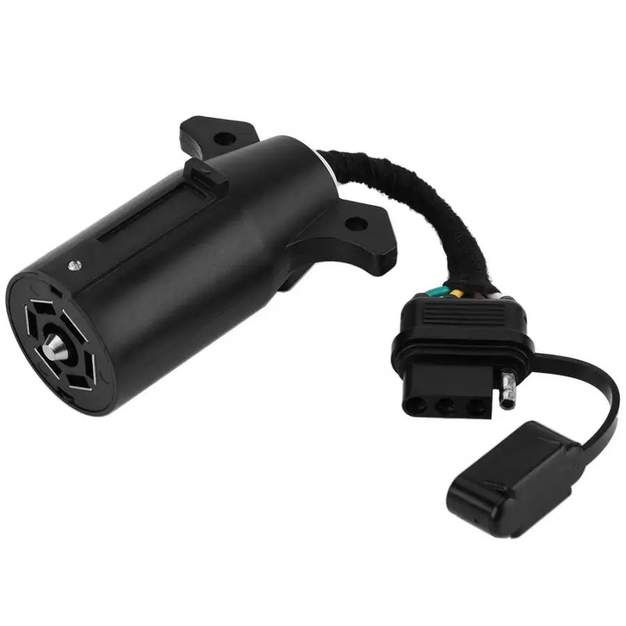 Trailer Socket A 6-24V 7 to 4 Pin Plug Adapter Blade Round Connector Converter for Caravan Towbar car accessories | Автомобили и