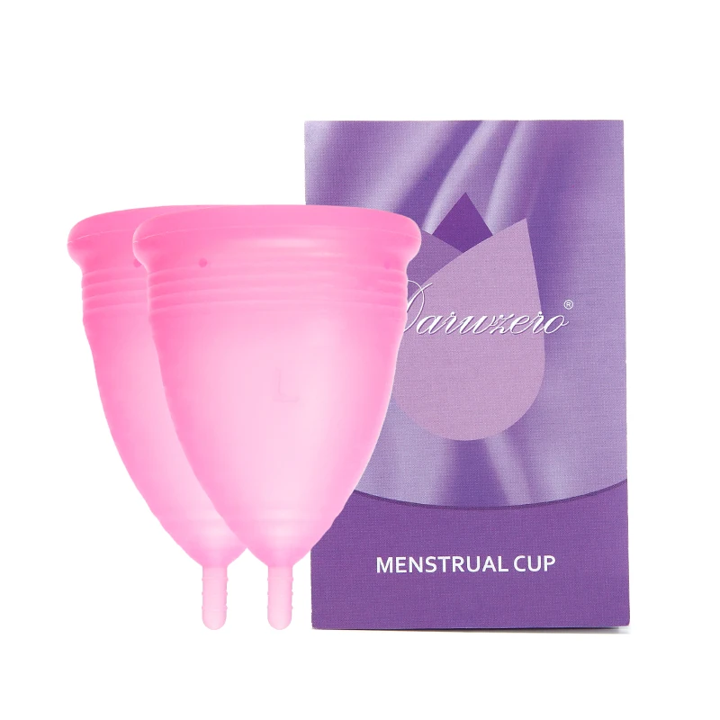 2Pcs-Naked-Pink Отличная медицинская силиконовая менструальная чашка для женской гигиены, силиконовая чашка для женщин и девушек, менструальная чашка - Цвет: 2Pcs-Naked-Pink