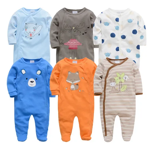 Коллекция года, 6 шт./партия, детские комбинезоны, roupa de bebes, Одежда для новорожденных мальчиков и девочек летний хлопковый комбинезон на возраст от 0 до 12 месяцев, Одежда для младенцев - Цвет: 818639404345