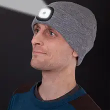 Акриловый шерстяной светодиодный светильник, Ремонтный колпачок, Осень-зима, теплый, для мужчин и женщин, ночной, для рыбалки, бега, лагеря, прогулки, модная шапка, питание от Usb