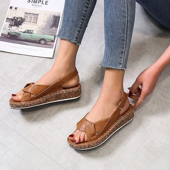 

Women Sandals Female Solid Buckle Shoes Women's Hook Loop Breathable Footwear Ladies Open Toe Comfortable 2020 New Plus Size