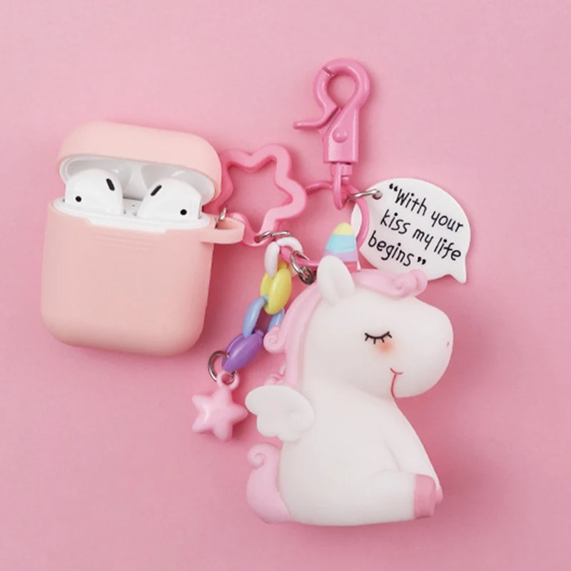 

Cute Unicorn Silicone Case for Apple Airpods Bluetooth Wireless Earphone Accessories Air pods Headset Headphone Protective Cover