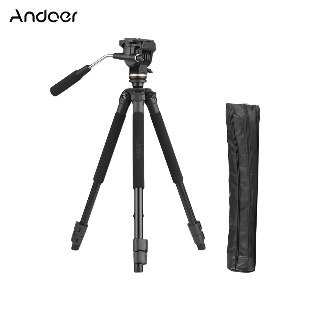 

Andoer 59" Lightweight Professional Camera Tripod Portable Travel Aluminum Alloy Tripod For Canon Nikon Sony Tripod with Bag