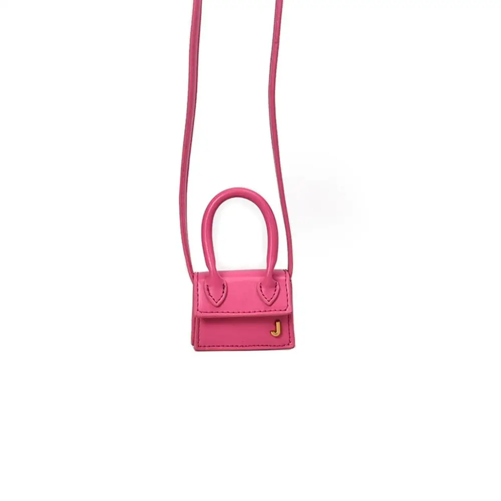 Rose Pink Женская мини-сумка через плечо, кожаная сумка-клатч, сумка-тоут, кошелек для монет, сумка-мессенджер, вместительная винтажная одноцветная сумка, сумка-тоут на кнопке, ручная сумка - Цвет: Rose Pink