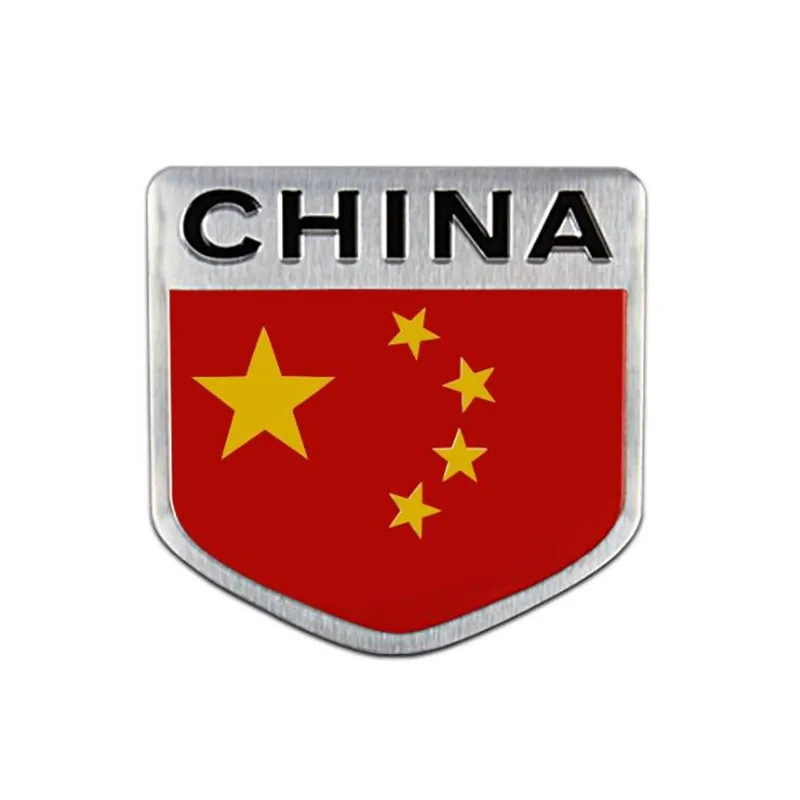 Aluminum Alloy China National Emblem Chinese Flags Logo Car Body Stickers Shield Styling 5X5CM