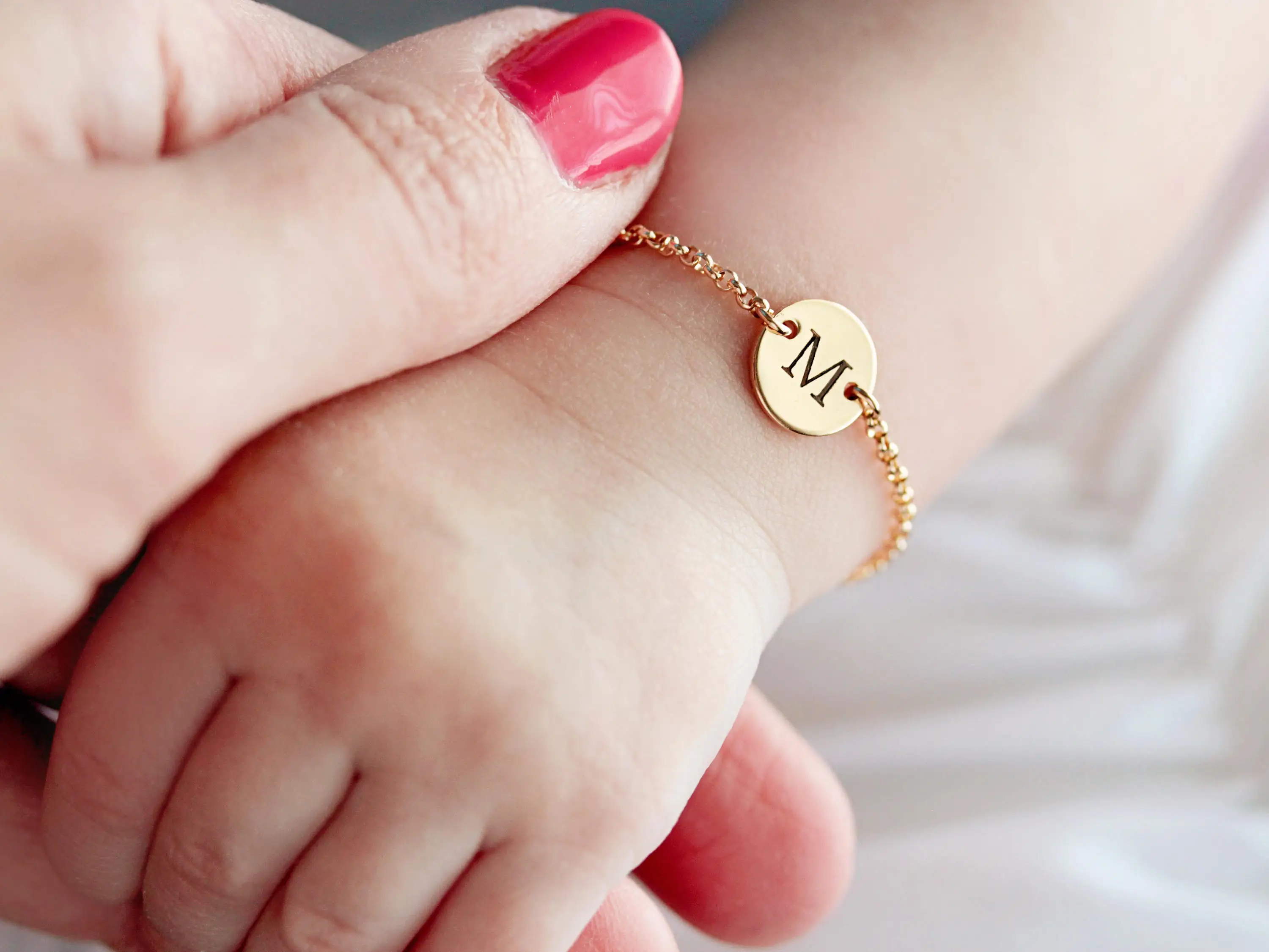 

Cursive Initial Bracelet Stainless Steel Tiny Letter Personalized Gift for Baby, Custom Bracelets ,Dropshipping