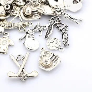 

1 Box Sports Tibetan Style Antique Silver Alloy Pendant Hole: 2~3.5mm 130pcs/box