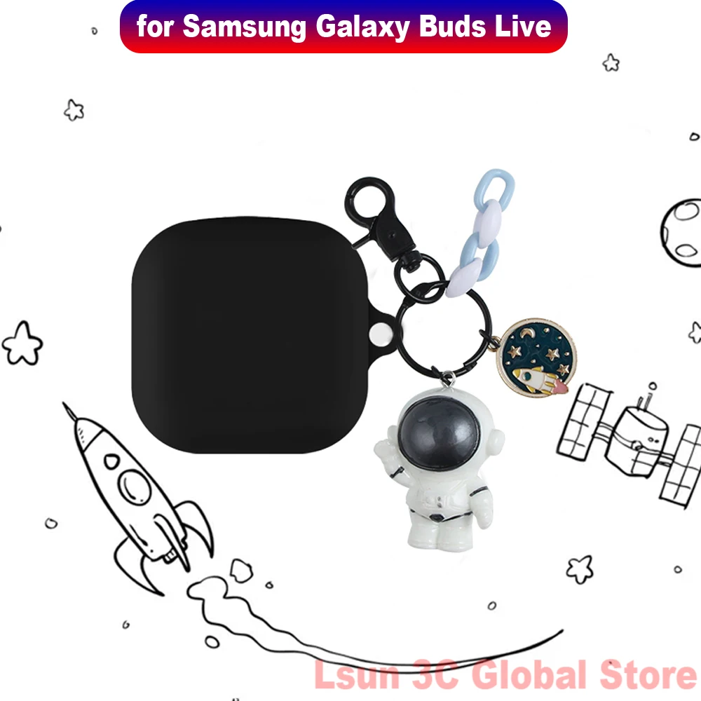 

Cute Astronaut Animal Cover for Samsung Galaxy Buds Live 2020 Case Wireless Bluetooth Earphone Portable Silicone Case Box Decor