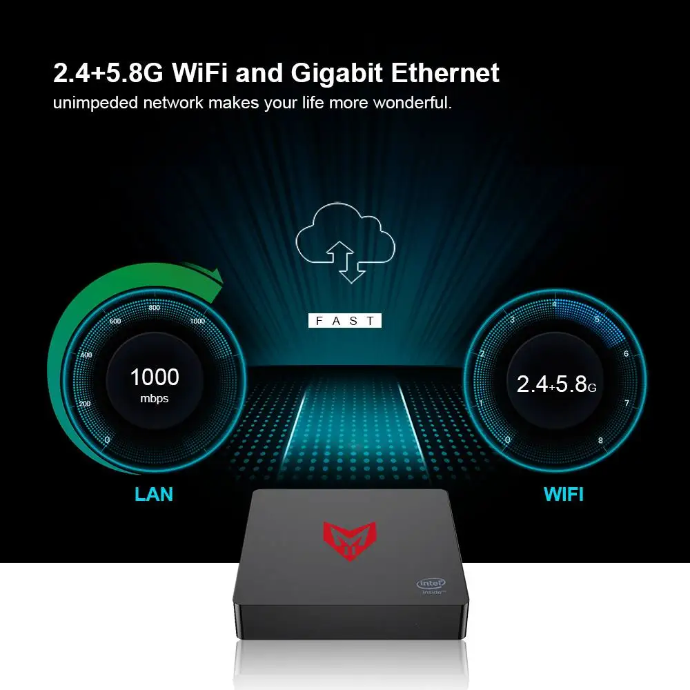 Beelink MII-V J3355 4 Гб DDR4 Оперативная память 64 Гб Встроенная память 5G WI-FI bluetooth 4,0 1000 м LAN Мини ПК Поддержка Windows 10