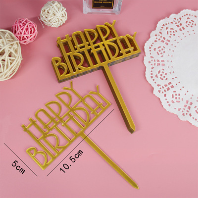 Cake Decorations Topper Acrylic Happy Birthday Cake Topper Sign Boy&Girls Birthday Cakes Dessert Decor Cakes Decor Supplie
