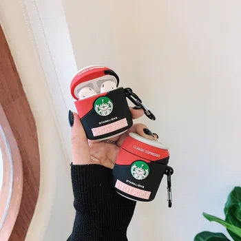 

New 3D Classic Espresso Bottle Star Aliens Headphone Accessories Case for Apple Airpods 1/2 Silicone Protection Earphone Cover