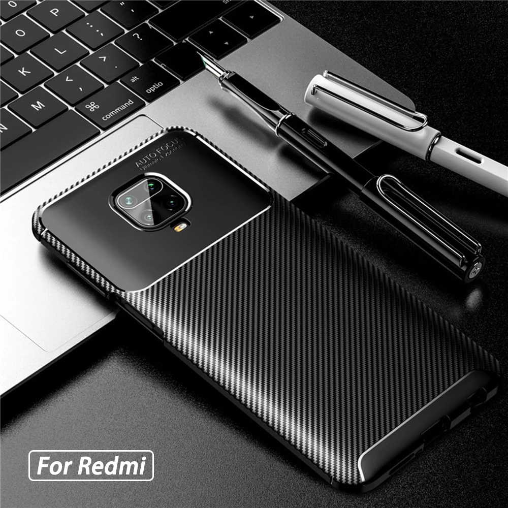 

Luxury For Xiaomi Redmi Note 9S Note 9 Pro Case Soft Carbon fiber Back Cover Shockproof Case For Redmi Note 9 Pro Max Cases