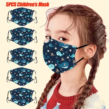 

Mask 5pcs Kids Breathable Face Mask Mascarilla Mascarar Children Cotton Mouth Masks Washable Filter Masque Mondkapjes