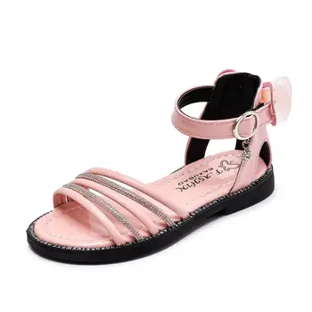 

Kids Shoes Children Girls Sandals Summer New Fashion Rhinestone Princess Shoes Suede Bow Girls Shoes Open-toe Toddler Sandals