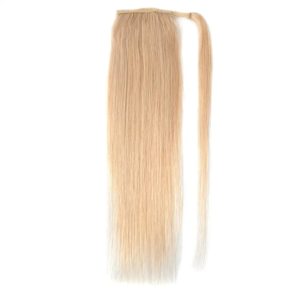 MW Natural Human Hair Ponytail Extensions 12/ 16 /20 inches Straight Clip In Hair Piece Wrap Around Pony Tail For Women