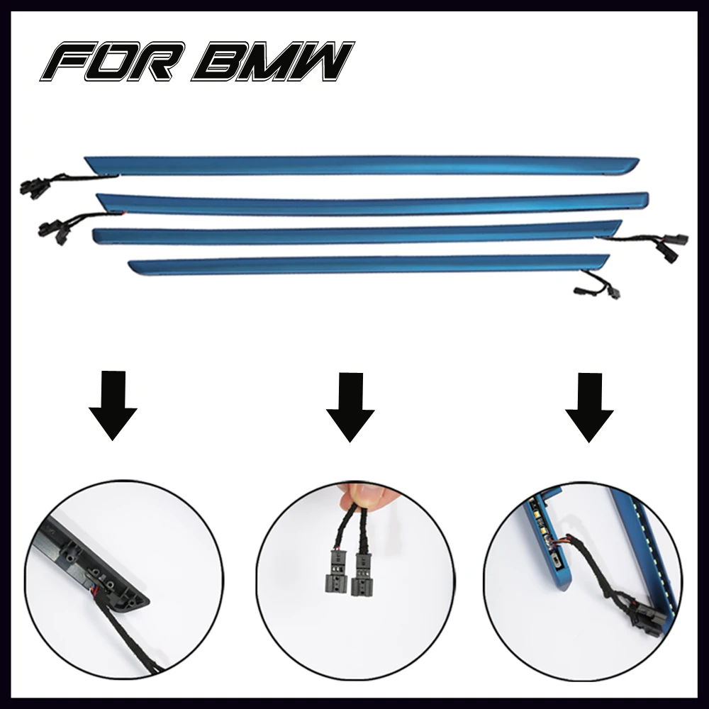 

Car Interior 2 Colors Four Interior Doors Ambient Light Control Strips Atmosphere Lights For BMW 3 series F30(Imported) 2012-18