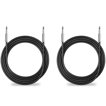 

2Pack 50 Ft 1/4 Inch to 1/4 Inch Speaker Cables 12 AWG Patch Cords 6.35mm DJ/PA Audio Speaker Cable 12 Gauge Wire