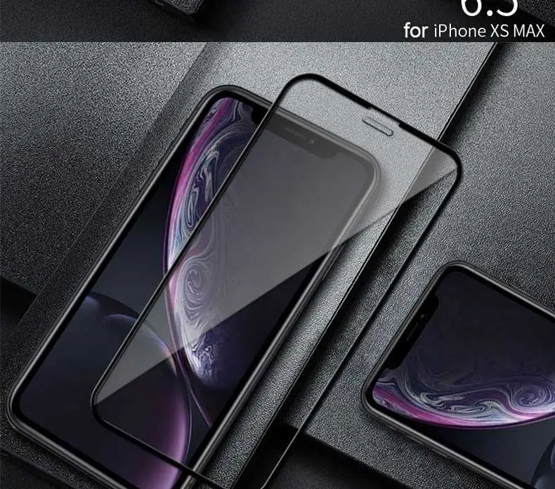 Protective Glass For iPhone 11 Pro X XS MAX 11 Screen Protector 9D Full Cover Tempered Glass on iPhone 7 8 Plus X XR Film Case