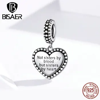 

Sister Charms BISAER 925 Sterling Silver Sister Friendship Charms Beads fit Women Charm Bracelets Bangles 925 Jewelry ECC1396